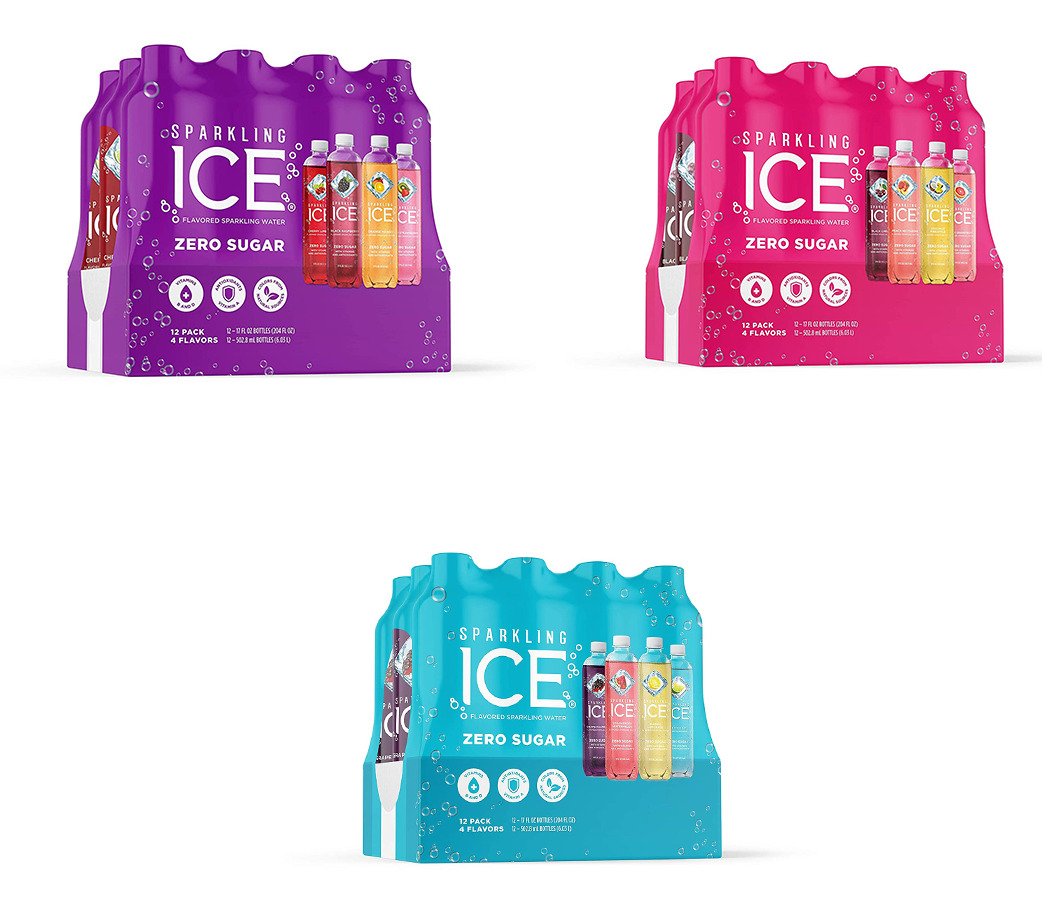 Sparkling Ice Purple, Pink, Blue Variety Pack, Zero Sugar Sparkling Water