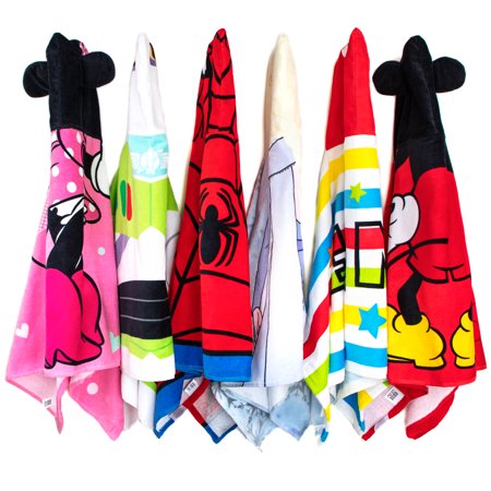 Spider-Man Kids Hooded Towel and Character Loofah Set, Cotton, Red, Marvel