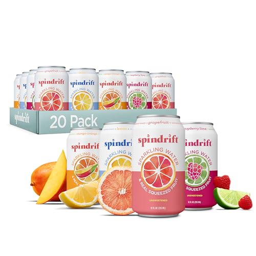 AMAZON Glitches and Price Mistakes Spindrift Sparkling Water, 4 Flavor Variety Pack, Made With Real Squeezed Fruit, 12 Fl Oz (Pack Of 20)