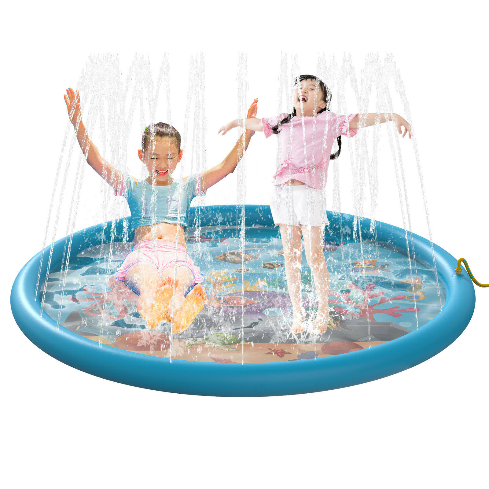 Splash Pad Sprinkler Mat Water Pool Inflatable Outdoor Play Toys for Kids Dogs