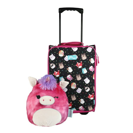 Squishmallows Lola Unicorn 2pc Travel Set with 18" Luggage and 10" Plush Backpack