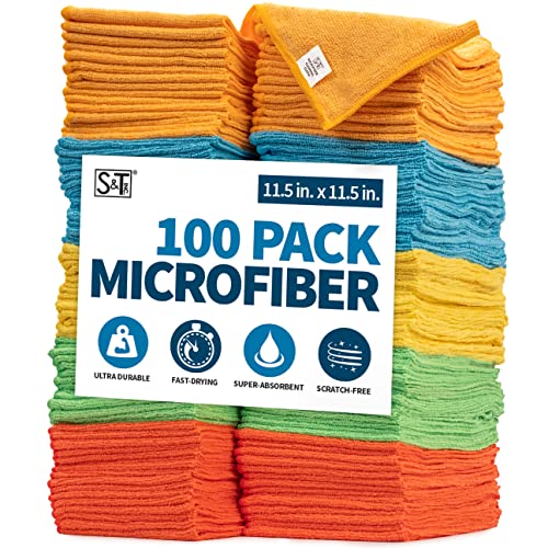 S&T INC. Microfiber Cleaning Cloth for Home, Bulk Cleaning Towels