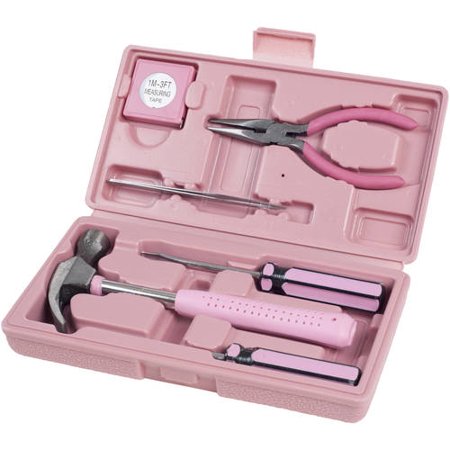 Stalwart - 75-HT2007 Household Hand Tools, Pink Tool Set - 9 Piece by , Set Includes – Hammer, Screwdriver Set, Pliers (Tool Kit for the Home, Office, or Car)