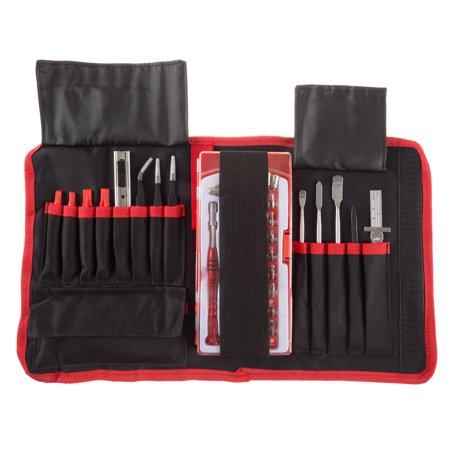 Stalwart Electronic Repair Tech Tool Kit- 70 Piece Set with Precision Screwdriver, Bits, Tweezers and More For Repairing Cell Phone/Tablet/Laptop