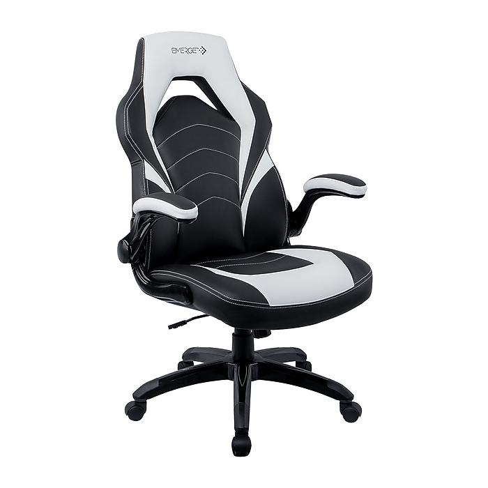 Staples Emerge Vortex Bonded Leather Gaming Chair, Black and White (55172) on Sale At Staples