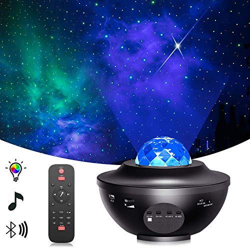 Star Projector Night Light Projector with LED Galaxy Ocean Wave Projector Bluetooth Music Speaker for Baby Bedroom,Game Rooms,Party,Home Theatre,Night Light Ambiance