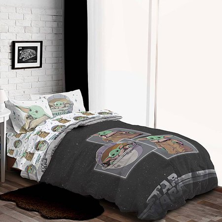 Star Wars The Mandalorian Child Twin Comforter, Sheet Set & BACKPACK SHOWN IN IMAGE (4 Piece Bed In A Bag)