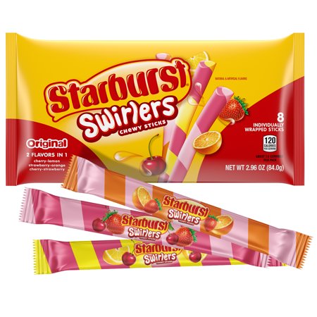 Starburst Swirlers Chewy Sticks Candy Share Size Bag, 2.96 Oz