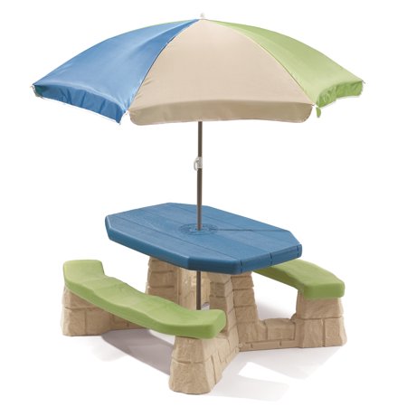 Step2 Naturally Playful Picnic Table with Removable Umbrella, Plastic