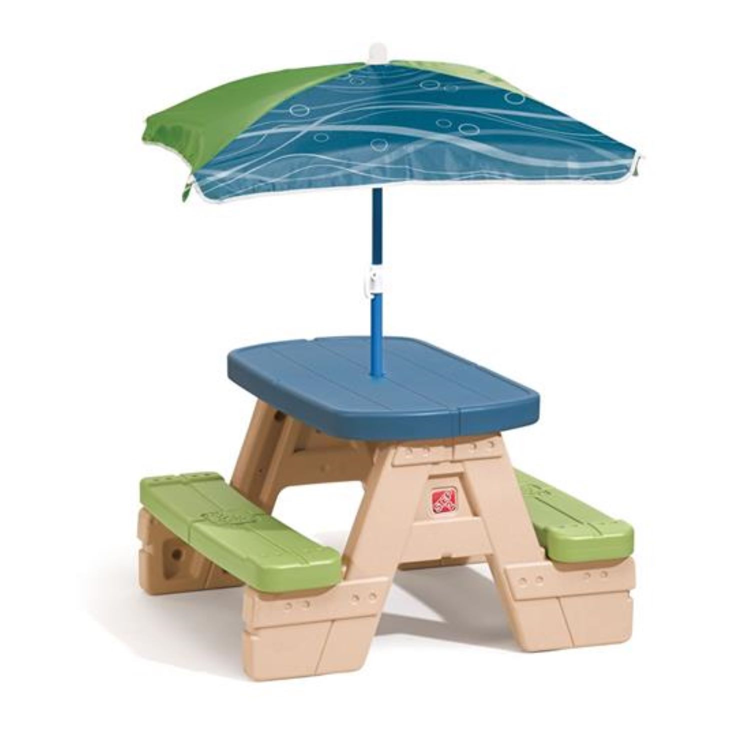 Step2 Sit and Play Junior Kids Plastic Picnic Table with Removable Umbrella
