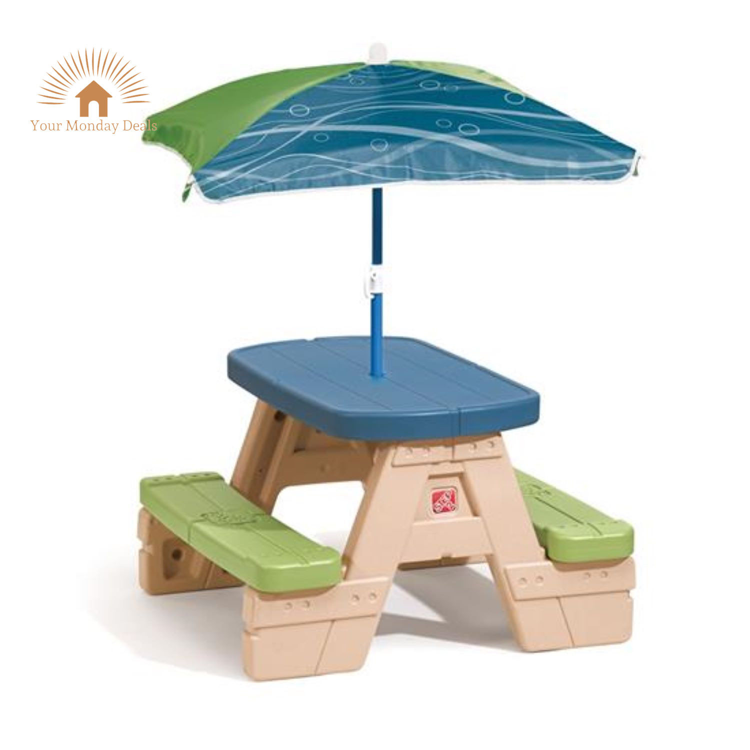 Step2 Sit and Play Junior Picnic Table with Umbrella, Plastic