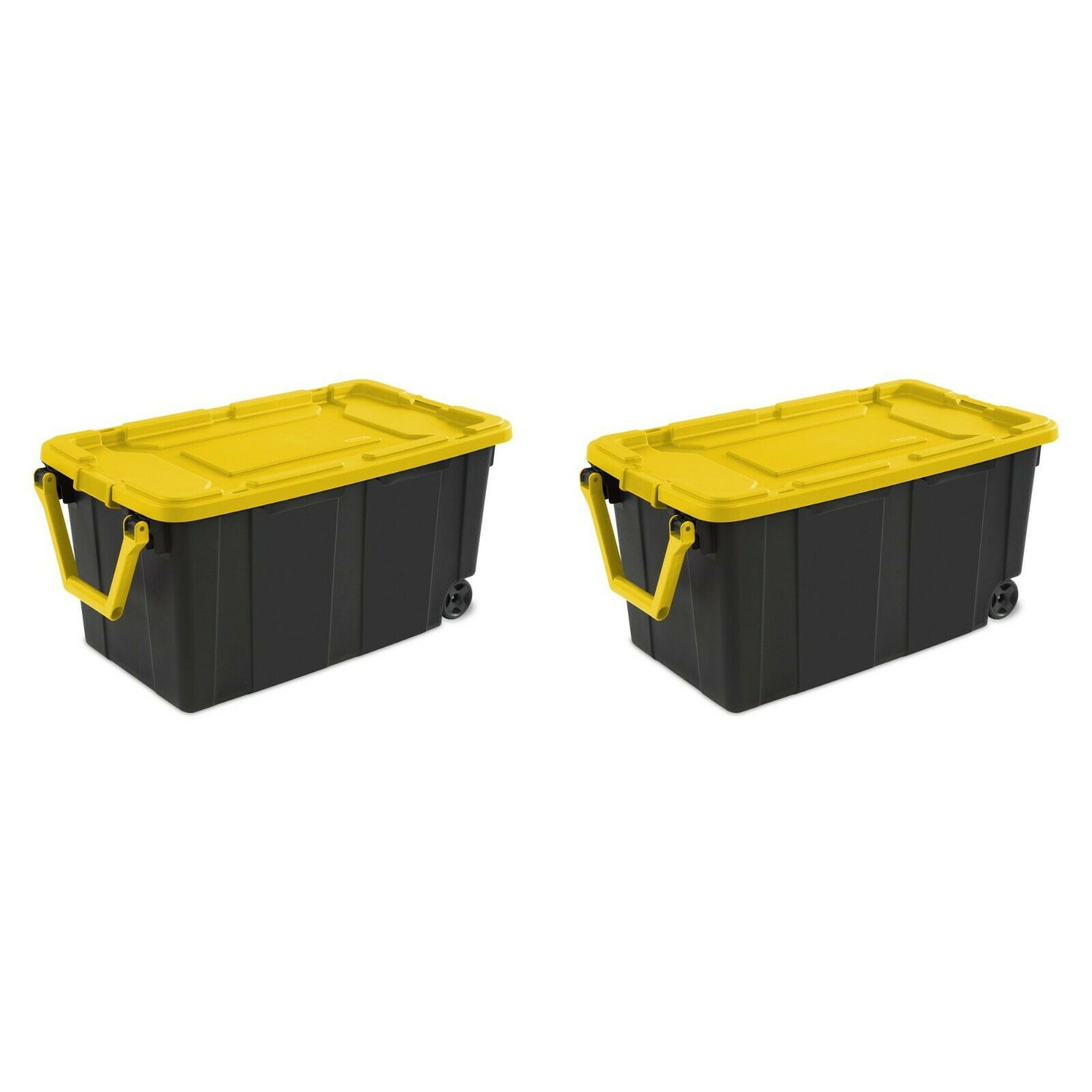 Sterilite 1469 Wheeled Industrial Tote - Yellow, 40gal