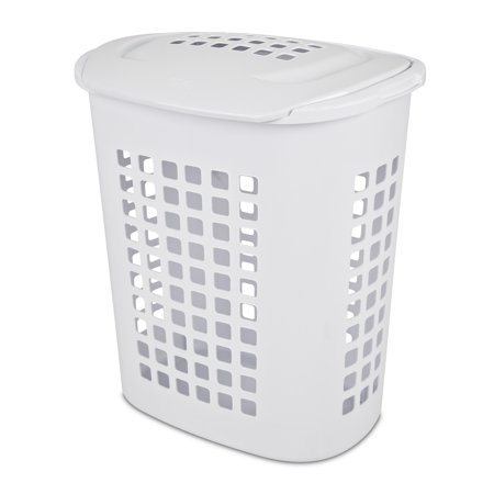 Sterilite 2.3 Bushel LiftTop Laundry Hamper Plastic, White