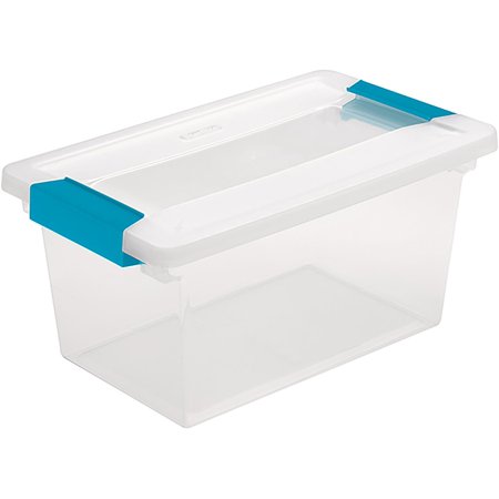Sterilite Medium Clip Box Clear Home Storage Tote Container with Lid