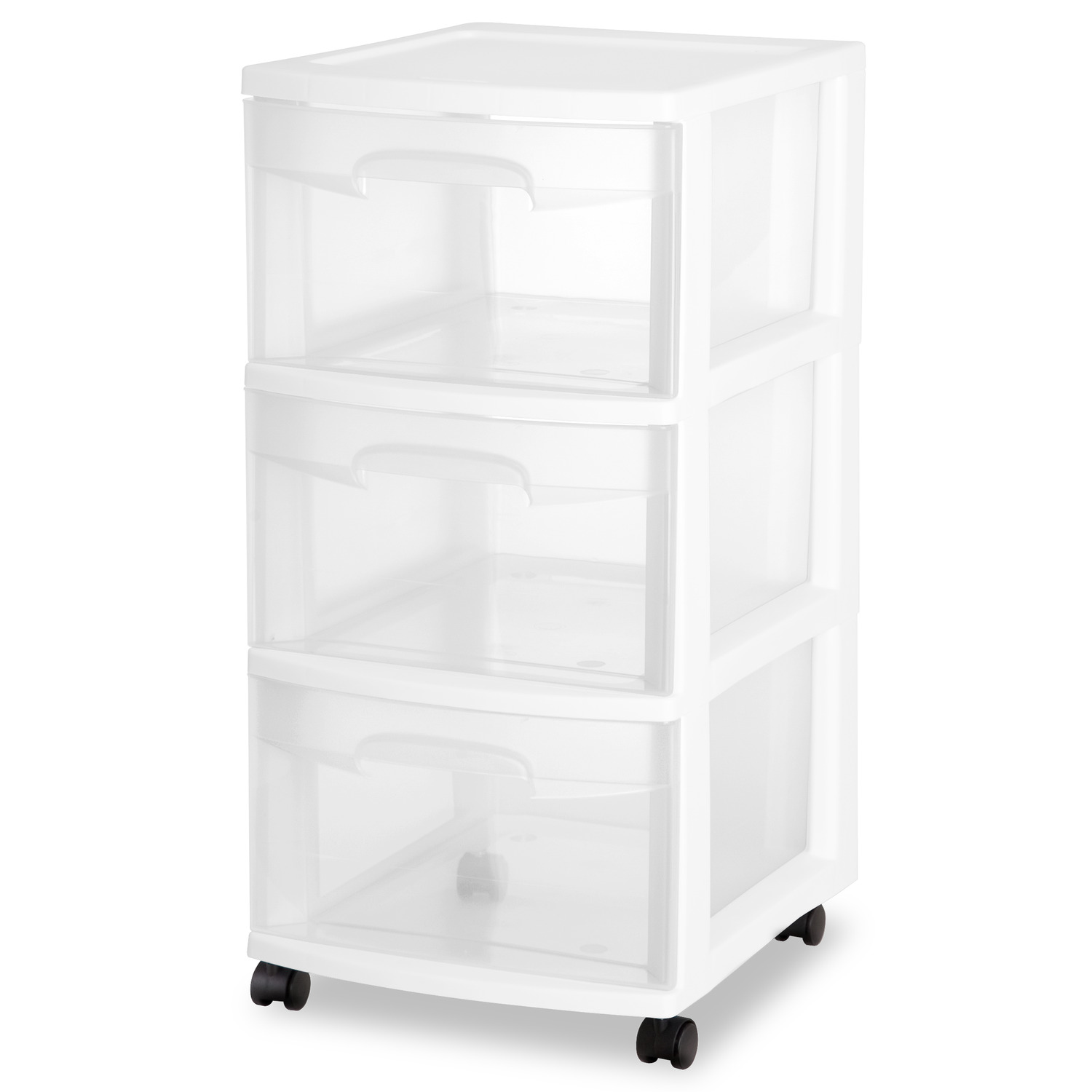 Sterilite Plastic 3 Drawer Cart White Organizer Dorm Storage Rolling Set Of 1