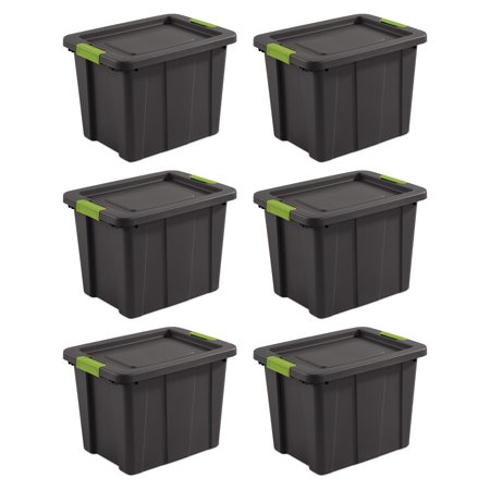 Sterilite Tuff1 Latching 18 Gallon Plastic Storage Tote Container & Lid (6 Pack)