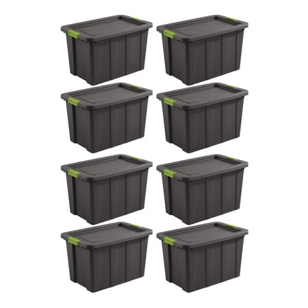 Sterilite Tuff1 Latching 30 Gallon Plastic Storage Tote Container (8 Pack)