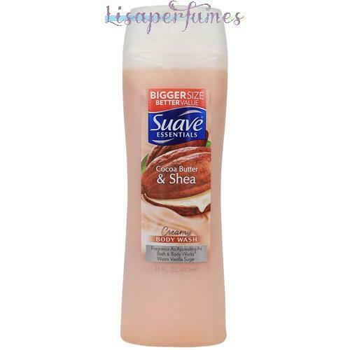 Suave Essentials Cocoa Butter and Shea Creamy Body Wash 15oz / 443ml NIB
