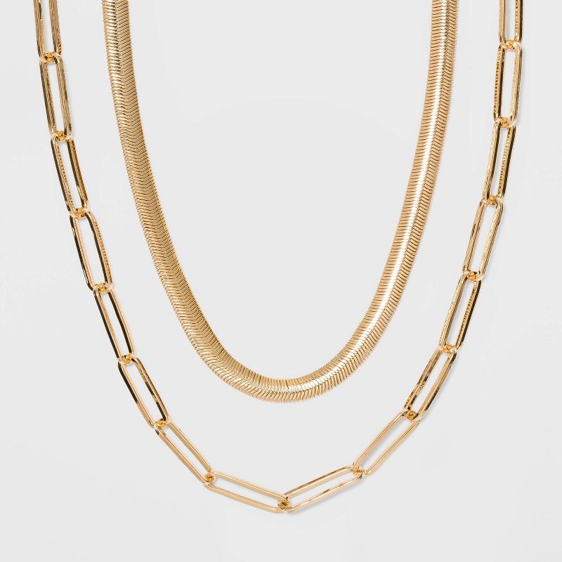 SUGARFIX by BaubleBar Modern Statement Necklace Set - Gold TODAY ONLY At Target