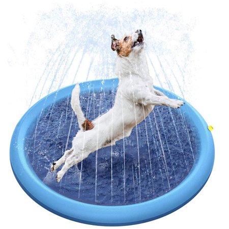 Summer Dog Toy Splash Sprinkler Pad for Dogs Thicken Pet Pool Interactive Childrens Inflatable Water Toys 39 inch Large Size