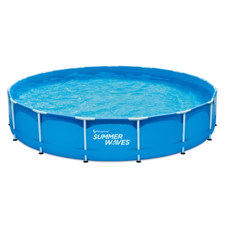 Summer Waves 15 ft Round Active Frame Above Ground Pool, Blue, Ages 6 and Up, Unisex