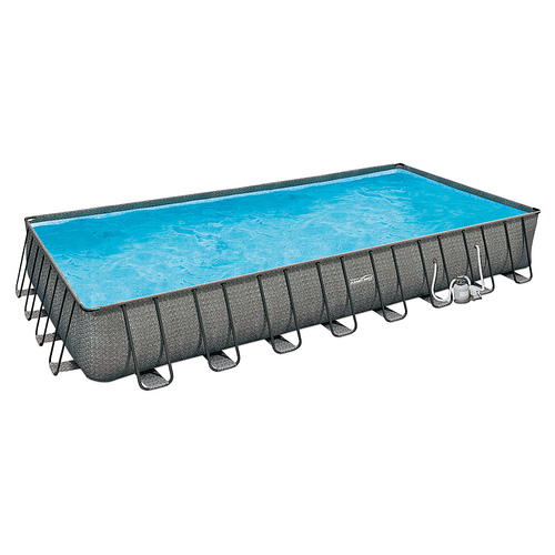 Summer Waves - 32ft x 16ft x 52” Above Ground Rectangle Pool Set
