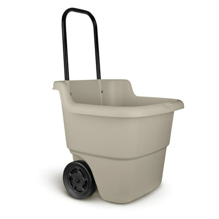 Suncast 15 Gallon Resin Rolling Lawn and Utility Cart with Retractable Handle