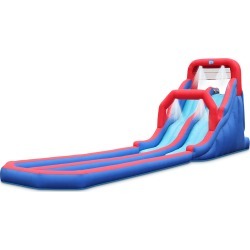 Sunny & Fun Inflatable Water Slide with Climbing Wall and Dual Slides