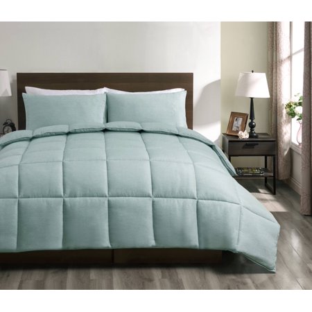Super Collection 3pc Reversible Down Alternative Comforter set Green Color | Full/Queen Size Bed Cover
