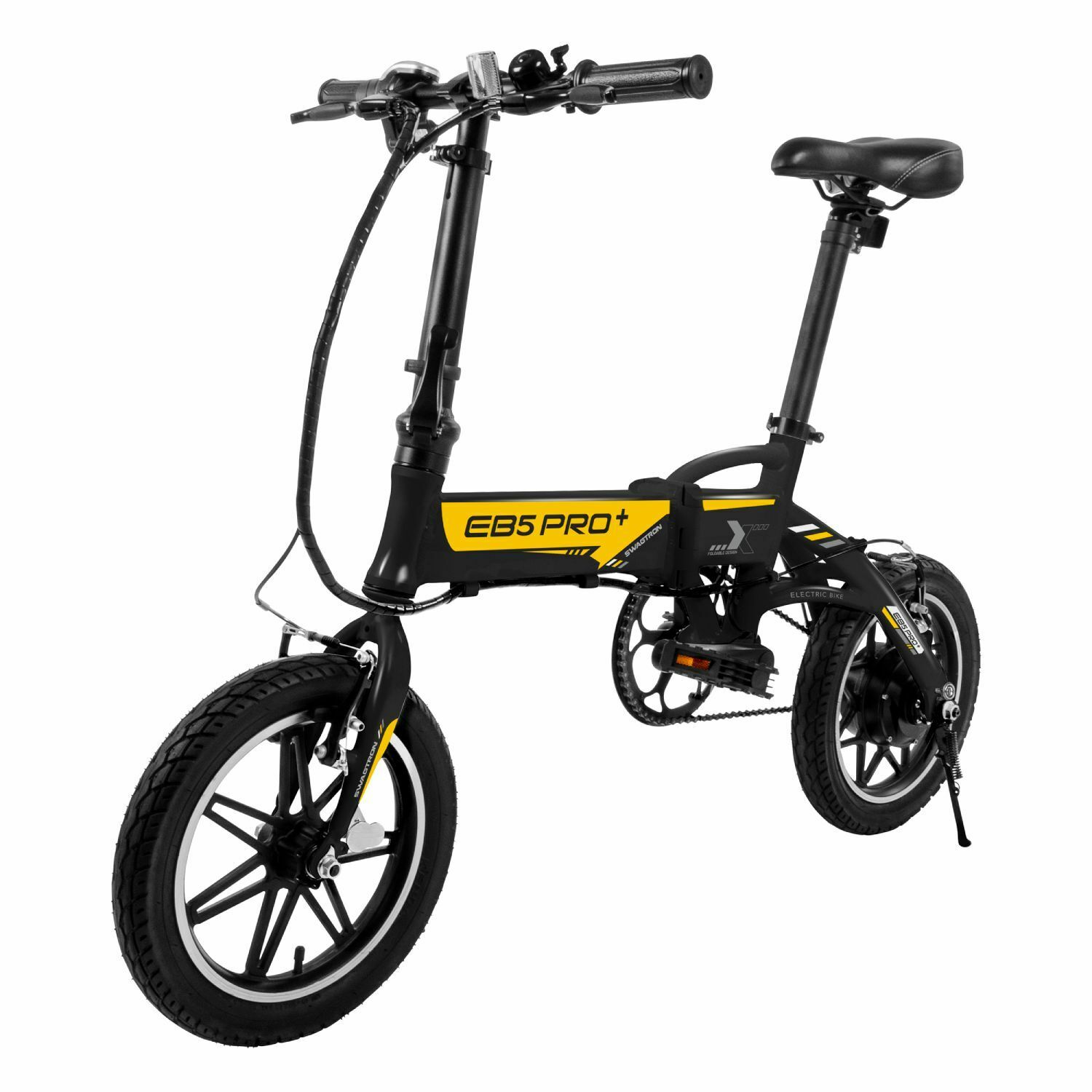 Swagtron Lightweight Folding Electric Bike Removable Battery & Pedals EB5 PRO