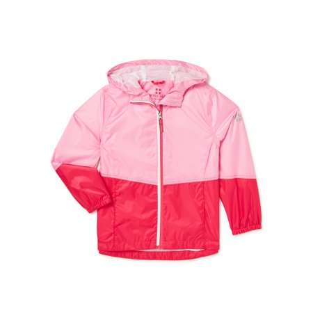 Swiss Alps Girls Colorblock Full Zip Hooded Rain Jacket, Sizes 4-16