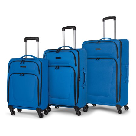 Swiss Mobility - 3 Piece Luggage Set, Lightweight and Resistant softside Equipped with 360 Degree Spinner Wheels (Carry-on, 24 inch, 28 inch) - Royal