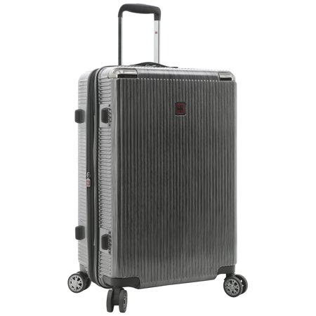 SwissTech Excursion 25" expandable hardside rolling spinner upright luggage - Charcoal