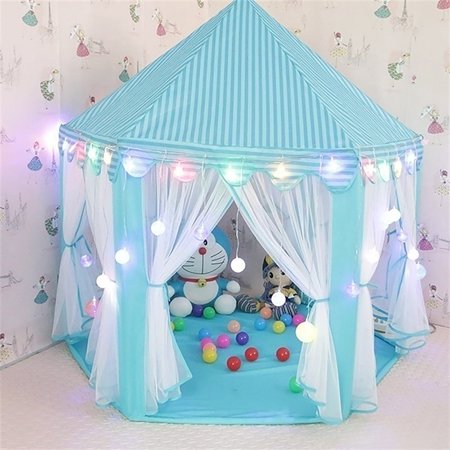 Tents for Girls, Outdoor Indoor Portable Folding Princess Castle Tent Kids Children Funny Play Fairy House Kids Play Tent(LED Star Lights)