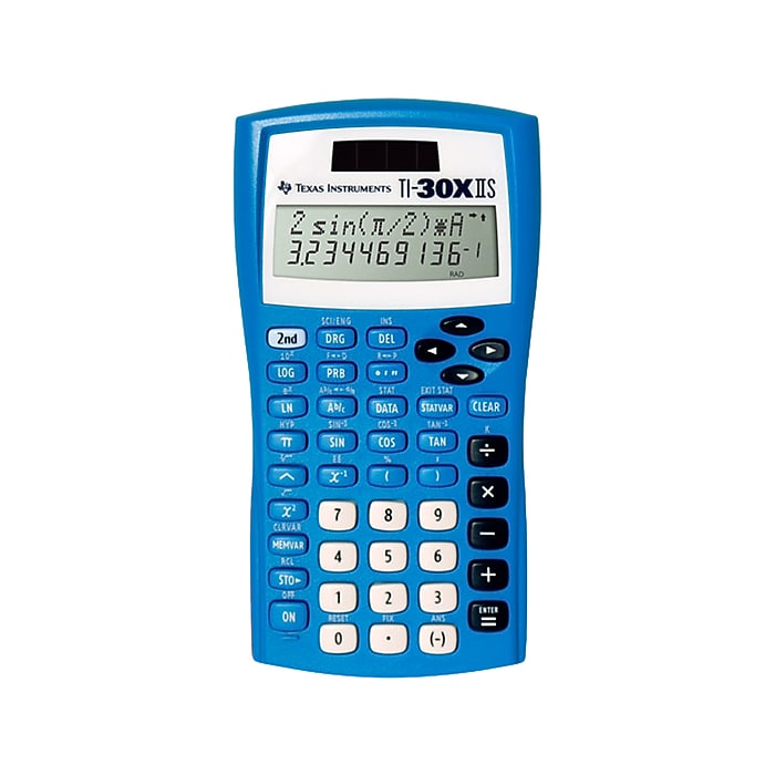 Texas Instruments TI-30XIIS 11-Digit Battery & Solar Scientific Calculator, Lightning Blue (TI30XIISBLUE) on Sale At Staples
