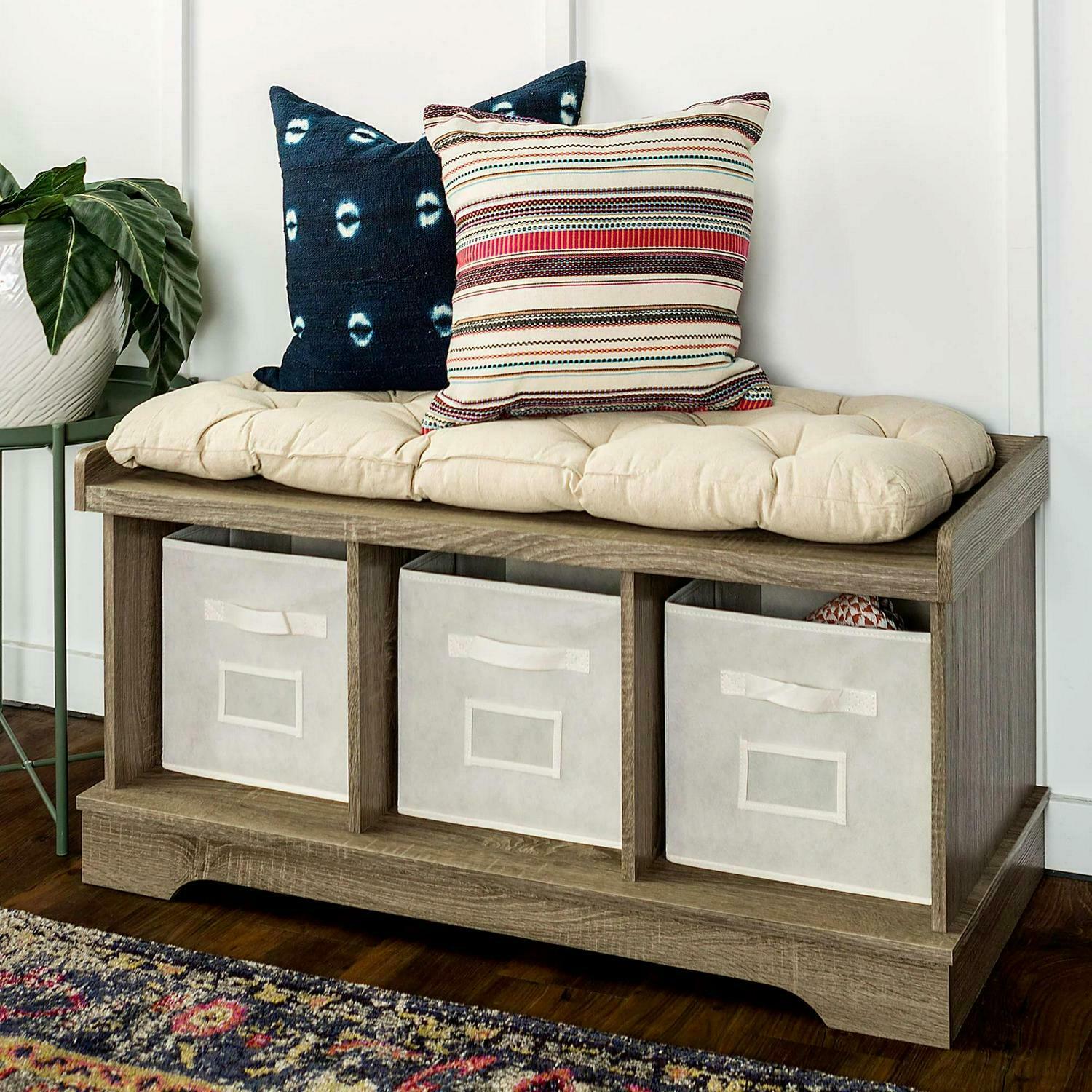 The Gray Barn Paradise Hill Storage Bench With Cushion