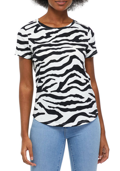 THE LIMITED Women's Printed Short Sleeve Round Neck T-Shirt on Sale At Belk