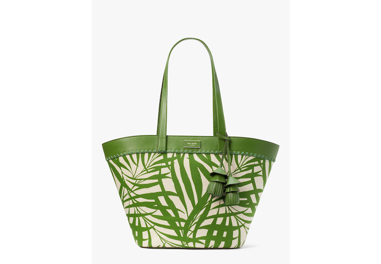 The Pier Palm Fronds Canvas Medium Tote