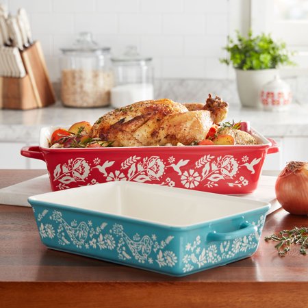 The Pioneer Woman 10 in x 5 in 4.2 qt Mazie Ceramic Baking Dish, 2 Pieces On Sale At Walmart