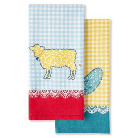 The Pioneer Woman Animals Kitchen Towel Set, Multicolor, 16"W x 28"L, 2 Piece