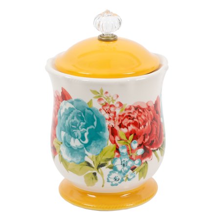 The Pioneer Woman Blossom Jubilee Canister with Acrylic Knob, 8.75"