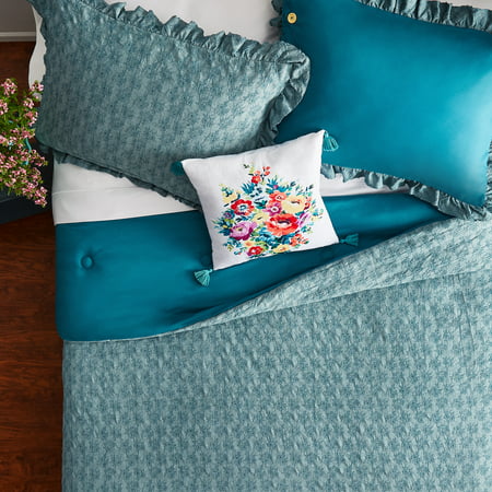 The Pioneer Woman Cotton Blue Toss Floral 4-Piece Comforter Set Huge Price Drop