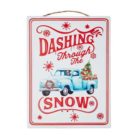 The Pioneer Woman Dashing Through the Snow Holiday Metal Wall Decoration