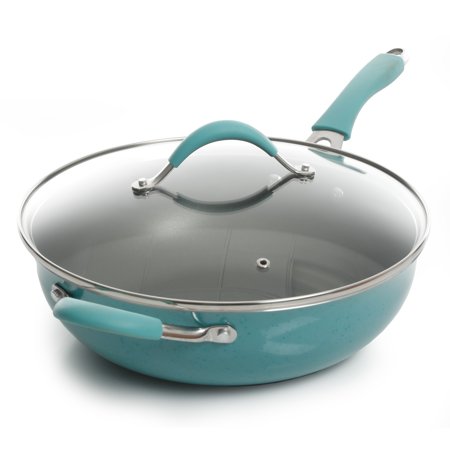 The Pioneer Woman Frontier Speckle Aluminum 12-Inch Everyday Pan, Turquoise