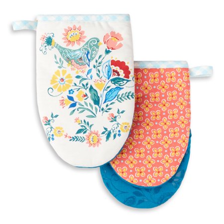 The Pioneer Woman Mazie Mini Mitt Set, Multicolor, 5.5"W x 8"L, 2 Piece