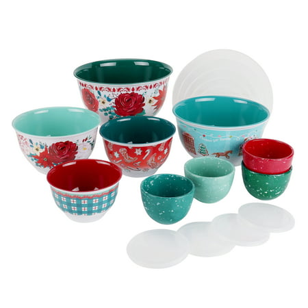 Pioneer Woman Melamine Mixing Bowl 18 Piece Set with Lids Online Markdown