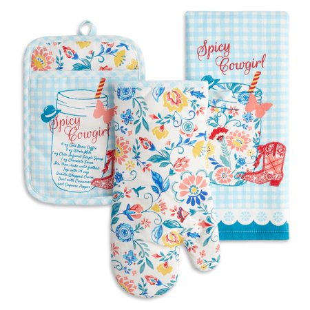 The Pioneer Woman Patchwork Oven Mitt & Pot Holder Set only $1.50
