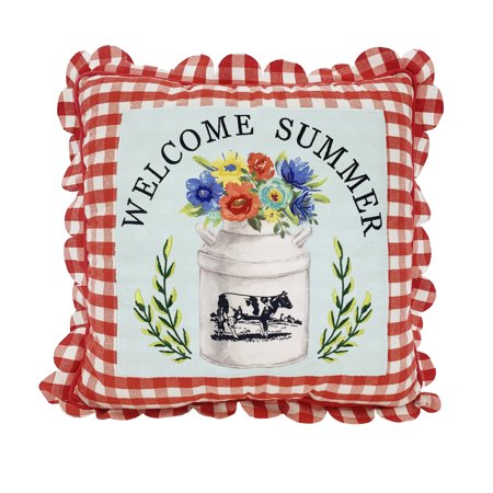 The Pioneer Woman Summer Milk Can Square Decorative Throw Pillow