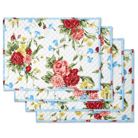 The Pioneer Woman Sweet Rose Quilted Placemat, Set of 4