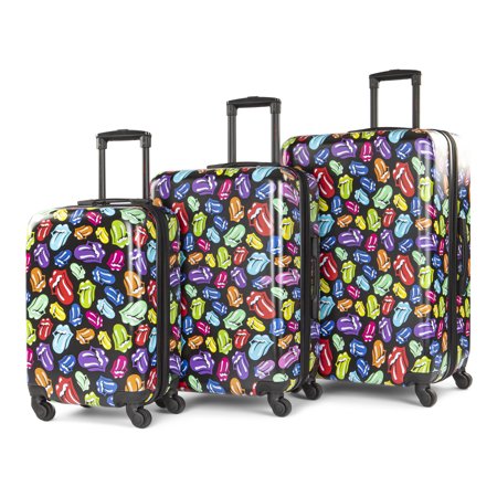 The Rolling Stones - 3 Piece Nested Spinner Suitcase Luggage Set Multi Color